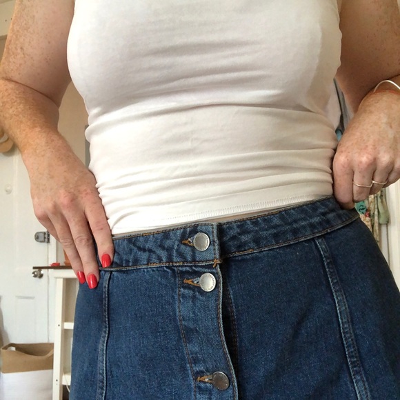 Topshop MOTO Button front denim skirt - Picture 4 of 6